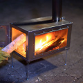 Poêle brûlante pliante en titane avec cheminée